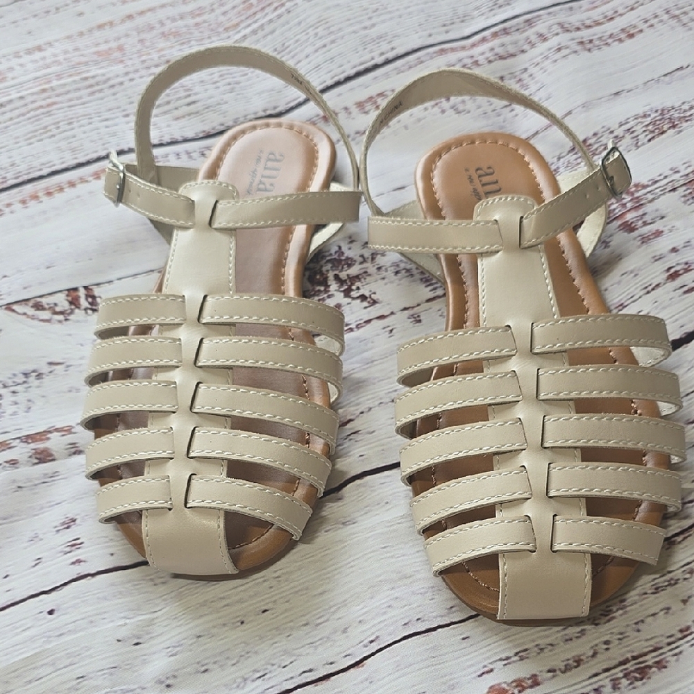 Ana Gracile Fisherman Cream Sandal Size 7.5